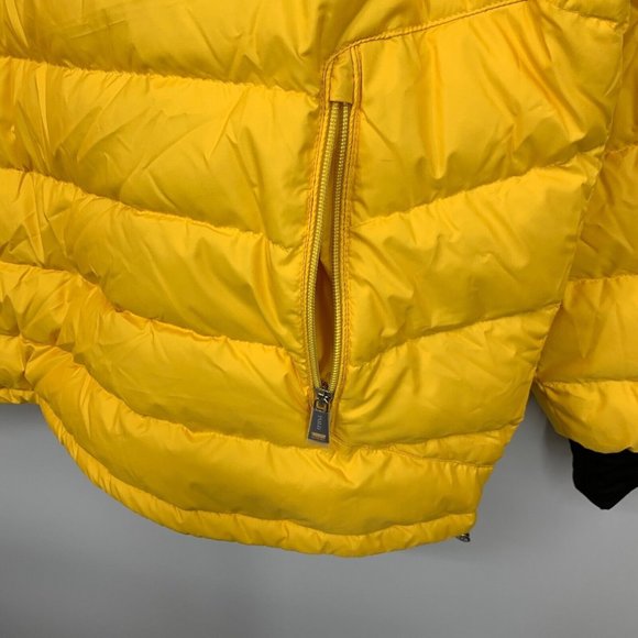 Polo Ralph Lauren Puffer Jacket Down Fill Glacier Hooded Yellow Blue - Picture 7 of 16